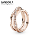 Pandora_โลโก้ Pandora_Rose Ring, ล้าง Cubic Zirconia