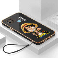 เคสrealme c21 เท่ๆC21Y C20 Case การ์ตูนลูฟี่หรูหรา 6D ชุบซิลิโคนอ่อนนุ่มกรอบสี่เหลี่ยมเงา Bling ฝาหลัง