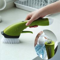 2 In 1 Bathroom Cleaning Brush Soap Dispenser Floor Tile Cleaner Brush Kitchen Sink Scrubber Home Cleaning Supplies