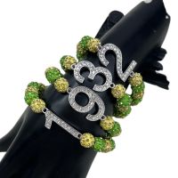 【CW】 Elastic Green and Yellow Beads Bracelet Chi Eta Phi Greek Sorority Xho 1932 Jewelry Women  39;s Fashion Accessories