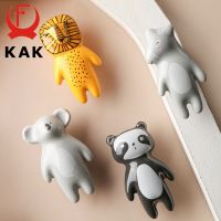 【LZ】┇  KAK Cartoon Panda Furniture Handle Ceramic Drawer Knobs Cabinet Handles for Kids Room Animal Shape Kitchen Handle Door Hardware