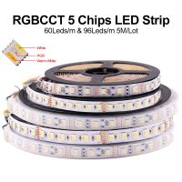 5M RGBCCT 5 in1 LED Strip Light DC12V 24V 6pin 5050 RGB W WW RGBW RGBWW Flexible LED Tape 30/60/96Leds Waterproof LED Ribbon