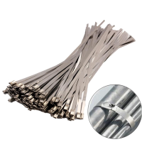 20pcs สแตนเลสสตีลสายผูก 4.6mm Heavy Duty Self-Locking สาย Zip Tie โลหะอเนกประสงค์ท่อไอเสียห่อล็อคผูก-Yrrey