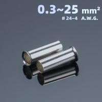 EN0508 EN7508 1008 Non Insulated Cord End Terminal Block Naked Wire Joint Sleeve Cold Press Bootlace Ferrule Crimp Pin Connector Electrical Circuitry