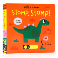 Slide and seek stomp, Stomp! Cardboard flipping books cant tear apart childrens English Enlightenment cognition parent-child interaction early education puzzle game toy book