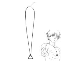 1Pc Anime Chainsaw Man Figure Necklace Pochita Denji Triangle Necklace Pull Ring Pendant Choker Cosplay Jewelry Accessories