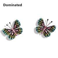 【YF】❏☃  Dominated New creative crystal earrings wild butterfly retro style Stud Jewelry