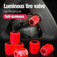 Universal Luminous Red Tire Valve Cap / Car Wheel Glowing Dust-proof Decoration Tyre Covers for Motorcycle Bicycle