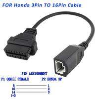 1 Pcs OBD หญิงสายการเชื่อมต่อ OBD2 16 PIN สำหรับ Honda 3Pin Diagnostic