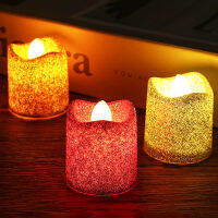 36Pcs LED Candle Lights Wave Glitter Candle Light Atmosphere Battery Powered Romantic Candles Lamps Birthday Party Decorations