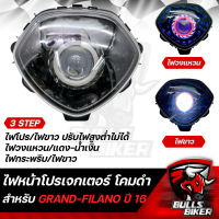 ไฟหน้าโปรเจกเตอร์ ไฟโปรเจกเตอร์ ไฟหน้า โคมดำ สำหรับ GRAND FILANO ปี16-18,แกรนฟิลาโน่ โคมดำ รับประกัน 30 วัน