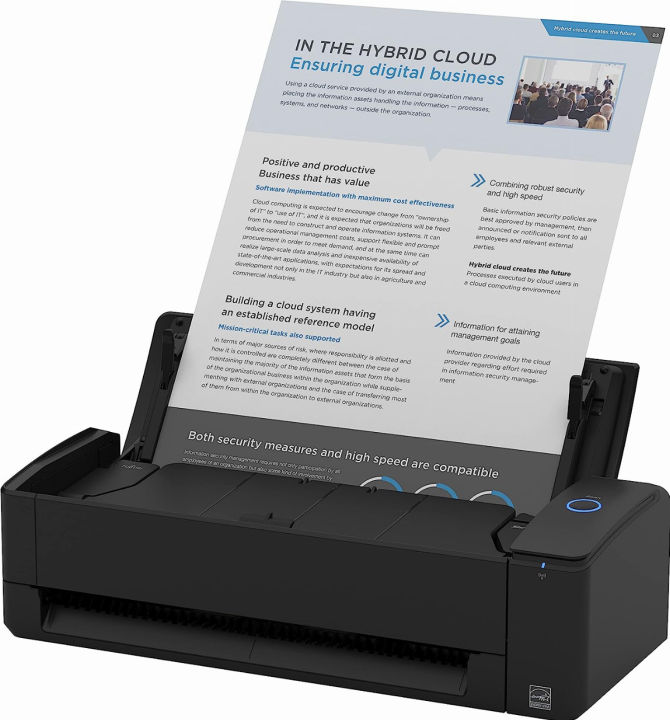 ScanSnap iX100 Wireless Mobile Portable Scanner for Mac or PC, Black