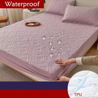 1pcs Embossed Quilted King Mattress Protector Fitted Sheet Waterproof Bed Cover King Size Sheet Breathable Soft Mattress Cover