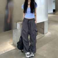 Harajuku Oversized Cargo Parachute Pants Women Streetwear Vintage Y2k Hip Hop Wide Leg Joggers Baggy Sweatpants