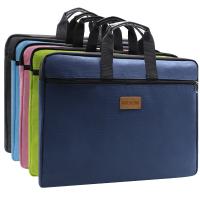 1PCS A4 File Folder Document Bag Canvas Business Briefcase Paper Organizer Bag Stationery Multifunctional School Office Supplie