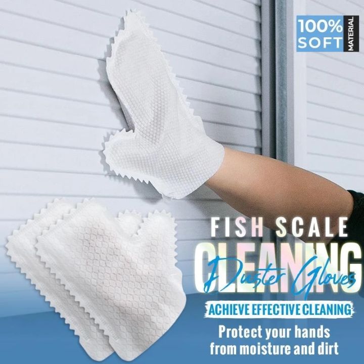 10ชิ้นถุงมือทำความสะอาด-fishscale-สำหรับทำความสะอาดในครัวเรือน
