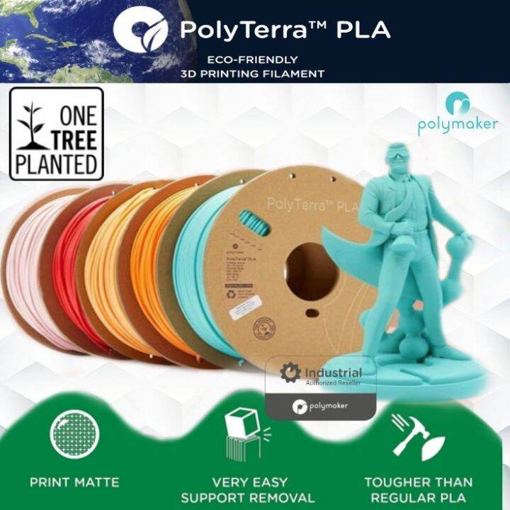 Polymaker PolyTerra PLA (1.75mm) ECO-FRIENDLY 3D PRINTING FILAMENT 1KG ...