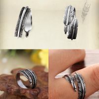 ZWMJW เครื่องประดับวินเทจเก๋แหวนเปิด Cincin Bulu แหวนนิ้วหัวแม่มือปรับขนาดได้