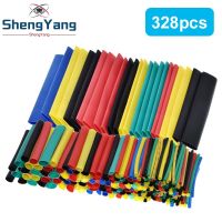 328pcs Heat Shrink Tubing Insulation Shrinkable Tube Assortment 2:1 Heat Shrink Tubing Colorful Wrap Wire Cable Sleeve DIY Kit