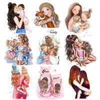 Mom &amp; Baby Iron On Transfers For Clothing A-Level Washable Stickers Cute Girl Heat Transfers Thermal Iron On Patches