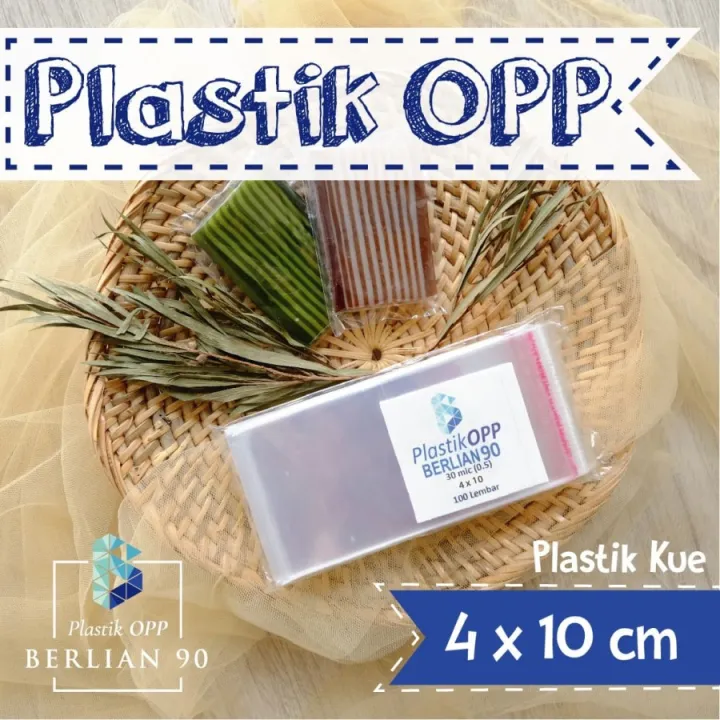 (100 LEMBAR) Plastik OPP Seal 4x10 Cm Tebal 30 Mikron / Plastik Opp ...