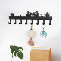 Squirrel Decorative Key Hooks Wall Mounted Kitchen House Holder Metal Towel Hanger Organizer for Leash,Umbrella,Bags, Coat