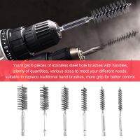 6 Pcs Wire Brushes for Drill,Stainless Steel Small Wire Brush in Different Sizes,for Cleaning,Cleaning Wire Brush Set