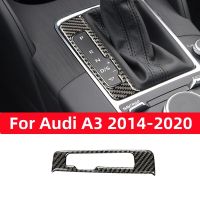 For Audi A3 S3 8V 2013-2019 Car Accessories Auto Interior Carbon Fiber Modified Gear Shift Panel Button Frame Car Sticker Decals