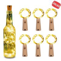 ✑♝ Battery Powered Garland Wine Bottle Lights with Cork 2M LED Copper Wire Colorful Fairy Lights String for Party Wedding Decor