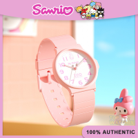 นาฬิกาเฮลโหลคิตตี้ Sanrio แท้34มม. (34มม.) 100% สายนาฬิกาอ่อนกันน้ำนาฬิกาควอตซ์ Cinnamoroll ทนรอยขีดข่วนนาฬิกาข้อมือน่ารักสำหรับเด็กผู้ชายเด็กๆเฮลโลคิตตี้ของขวัญวันเกิด8522