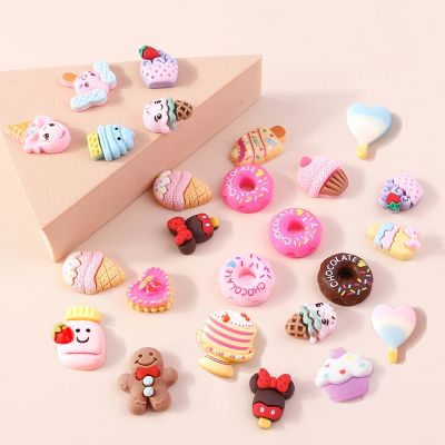 10Pcs Popsicle Donuts Flat Back Resin Cabochons Scrapbooking Jewelry Decoration Accessories