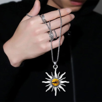 Fashion Stainless Steel Sun Eye Pendant Necklace Punk Hip Hop Necklaces for Men Stainless Steel Jewelry Party Anniversary Gift Fashion Chain Necklaces