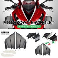 2PCS Carbon Fiber Motorcycle Winglet Aerodynamic Spoiler Wing ABS Easy Put in with Adhesive for Yamaha YZF R1 R6 R25 BMW S1000RR