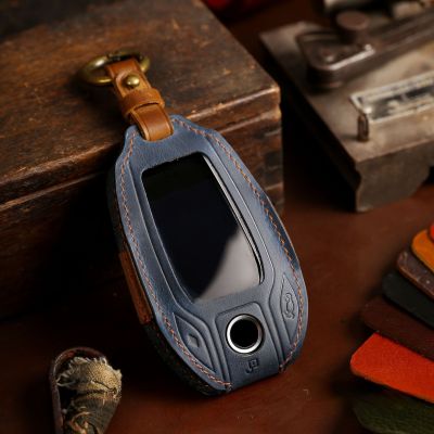 Leather Car Key Cover Case Bag for BMW LCD Display 540i XDrive G30 G31 G32 X3 G01 X4 G02 X5 G05 X6 X7 G07 G11 G12 Fob Protector