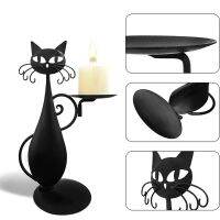 1Pc Candle Holder. Black Cat Decorative For Bar Wedding Decor Integrated Welded