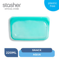 Stasher Snack Reusable Silicone Bag 220ml Aqua Plastic Free ถุงซิลิโคน Food Grade/ถุงเก็บอาหาร/ถนอมอาหาร