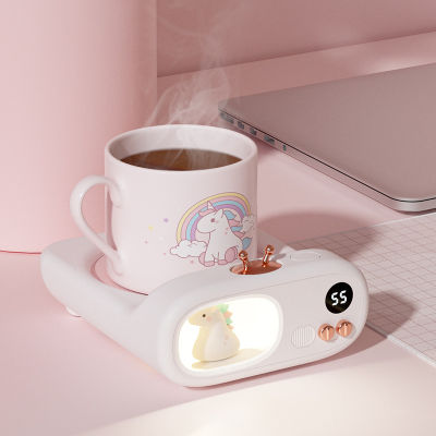 Lovely Pet Coffee Mug Warmer Cup Heater Plate For Tea Milk Desk Heating Coaster 3 Temperature Adjustable LED Display Night Lamp