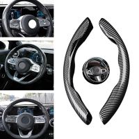 1 Pair Carbon Fiber For Car Steering Wheel Cover 38cm 15inch Anti-skid Steering Wheel Booster Protector Interior Accessories