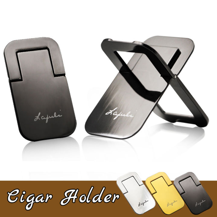 lafuli-robusto-ciggar-holder-foldable-travel-metal-aluminum-alloy-bracket-cross-lightweight-cigaa-support-frame