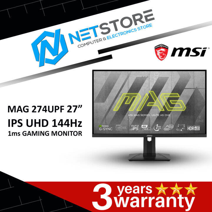 Msi Mag 274upf 27” Ips Uhd 144hz 1ms Gaming Monitor - 9s6-3cc29h-201 