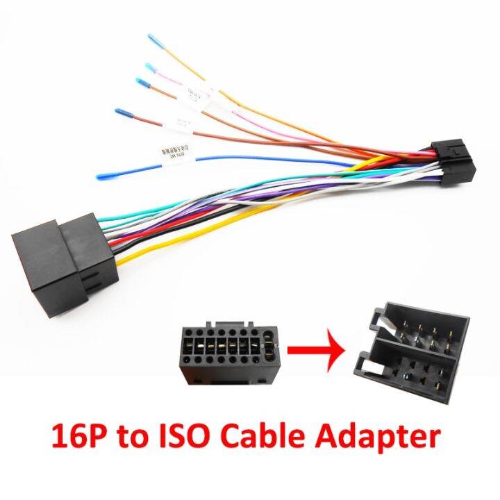 Universal 16PIN ISO Wire Harness Female Adapter Connector Cable Radio Wiring Connector Adapter