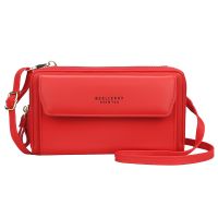 Baellerry Womens Phone Shoulder Bags Red Leather Crossbody Bags Large Capacity Clutch Purse Bag Black Small Handbags for Women