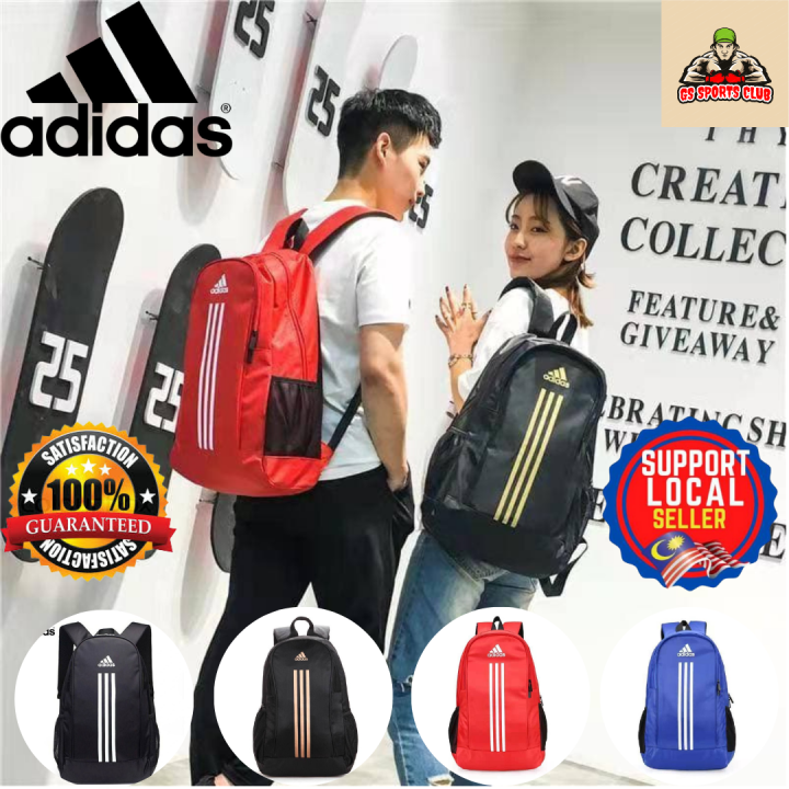 [Ready Stock] Adida 3 Stripes Sports School Bag Unisex Travel Laptop