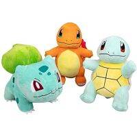 ตุ๊กตาสตาร์ทเตอร์น่ารัก Pokémon 20CM 3 Pack - Charmander, Squirtle &amp; Bulbasaur Generation One Stuffle