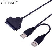 【HOT SALE】 Huilopker MALL CHIPAL Hot SATA เป็น USB 2.0ถึง7 15 22pin อะแดปเตอร์สายไฟภายนอกสำหรับ2.5 Ssd Hdd ฮาร์ดดิสก์ไดรฟ์แปลง