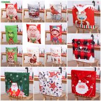 Christmas Series Chair Cover Double Sided Printed Chair Back Decoration Dustproof Dining Chair Decor for Home Party Holiday