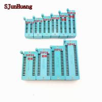 【HOT】 1pcs/lot 14 16 18 20 24 28 32 40 P Pin 2.54 MM Green DIP Universal ZIF IC Socket Test Solder Type IC lock block zif socket