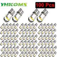 YHKOMS T10 LED 194 W5W หลอดไฟแอลอีดีสำหรับไฟแสดงตำแหน่งจอดรถไฟหีบฝาทรงโค้งแผนที่ภายในโคมไฟอัตโนมัติสีขาว12V 6000K