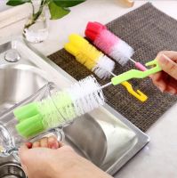 【cw】 Multifunctional Cup Sponge Bottle Baby Cleaning Glass Scourer !