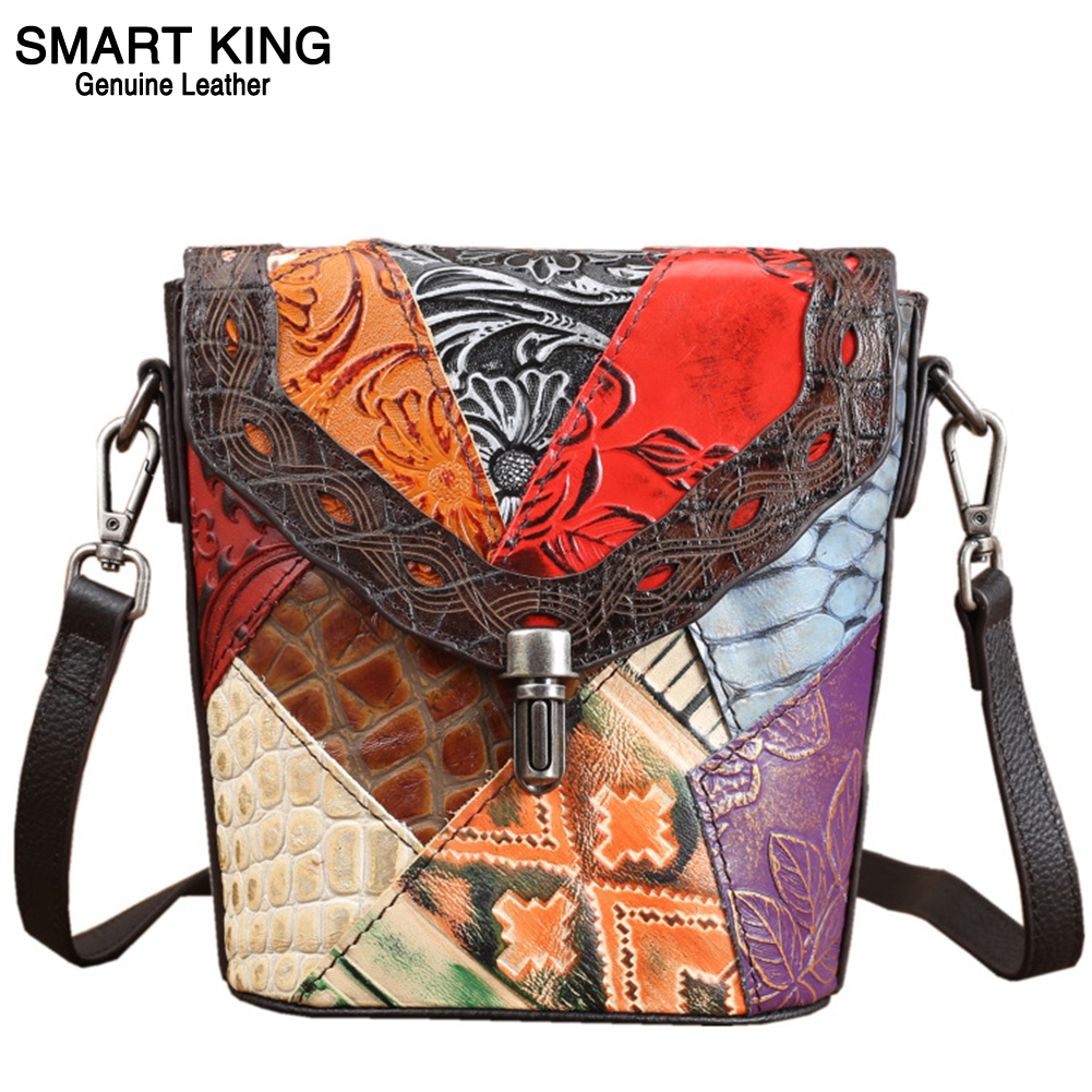 Genuine Leather Multi-Color Purse Handbag Shoulder Small NWT 